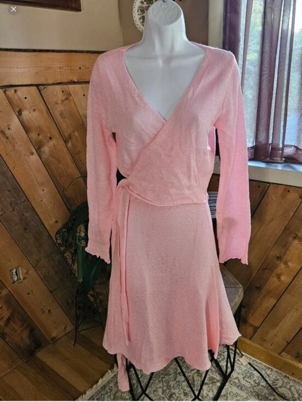 NWOT Pink Shimmer Wrap Swim Coverup Set